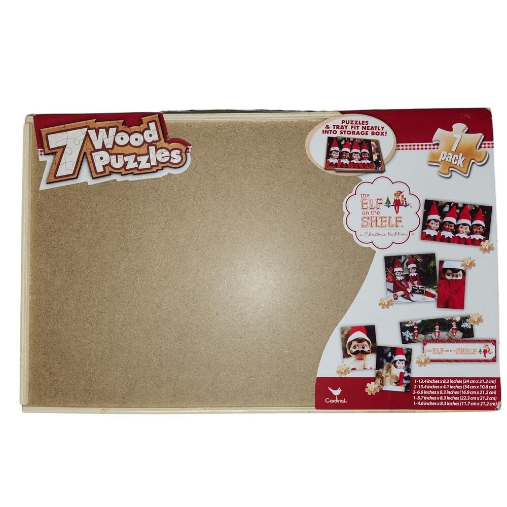 Elf on the Shelf 7 Wooden Puzzle Set | 2014 | Cardinal | New, Open Box